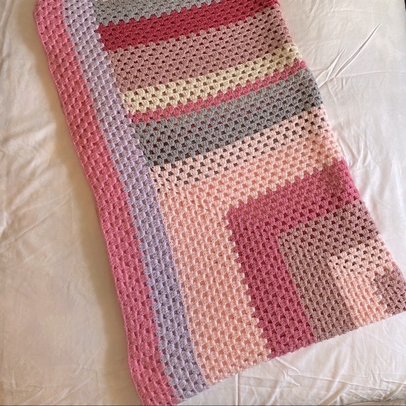 Multi coloured Crochet Blanket - Picture 9 of 12